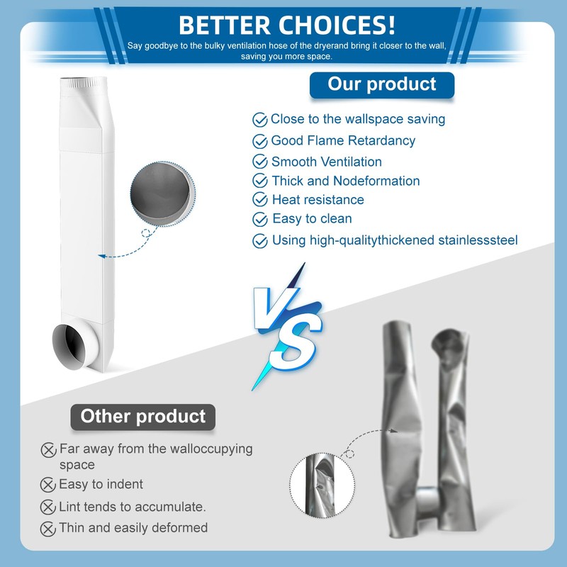 UD48S 4" Stainless Steel Telescoping Dryer Vent Kit - Flat