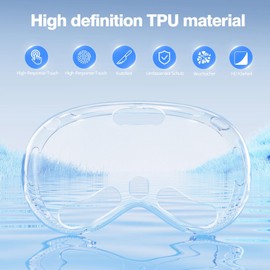 GEJEFA Crystal Clear Case for Apple Visio n Pr o VR, Transparent Shock-Absorption Anti-Scratch Flexible TPU Protective Case with Full Protection