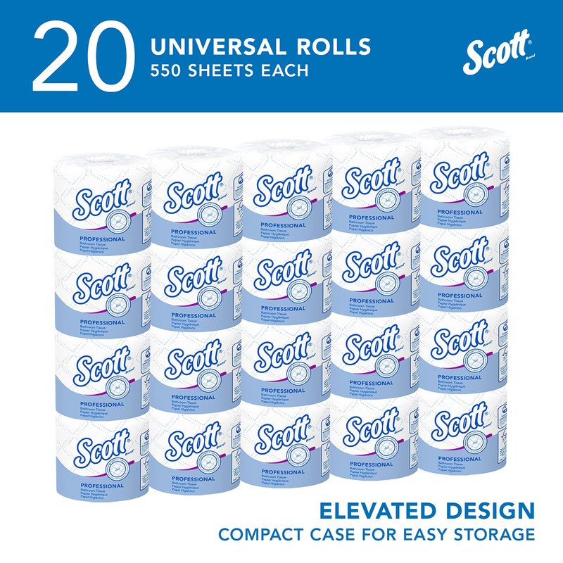 Scott Professional Standard Roll Bulk Toilet Paper (13607), 2-Ply, Elevated