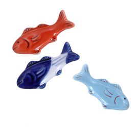 3Pcs Fish Chopstick Rest Ceramic, Chopstick Holder for Chopsticks, Forks, Spoons, Knives Hotel Restaurant Family