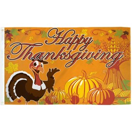 Trade Winds Happy Thanksgiving Flag 3x5ft Happy Turkey Thanksgiving Decor Cute Holiday Flag