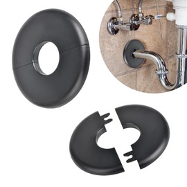 2 Pcs Wall Split Flange Self-Adhesive Escutcheon Plates with 26 mm / 1.0 Inch Diameter Hole Plastics Water Pipe Cover for Various Pipes Hole
