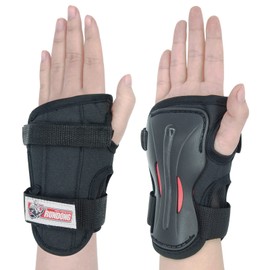 Wrist Guards,Adults/Kids Wrist Pads Boys Girls Children Protective Street Sports Skate Pads for Skateboarding Skating Snowboarding Outdoor Extreme Sports (Black+Red, XX-Large)