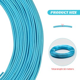 Bailinks 1mm Aluminium Craft Wire, 50 Meters Jewellery Wire, Blue