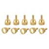 sourcing map 10Pcs Knurled Thumb Screws, M3x8mm Brass Shoulder Bolts