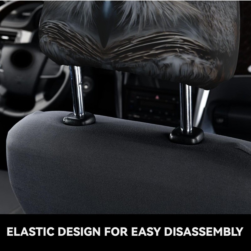 Dujiea 2 Pack Owl Car Headrest Covers, Universal Soft Car