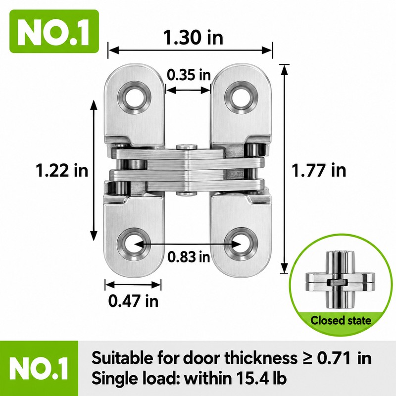 Heavy Duty Invisible Door Hinge – Stainless Steel Concealed Hinge