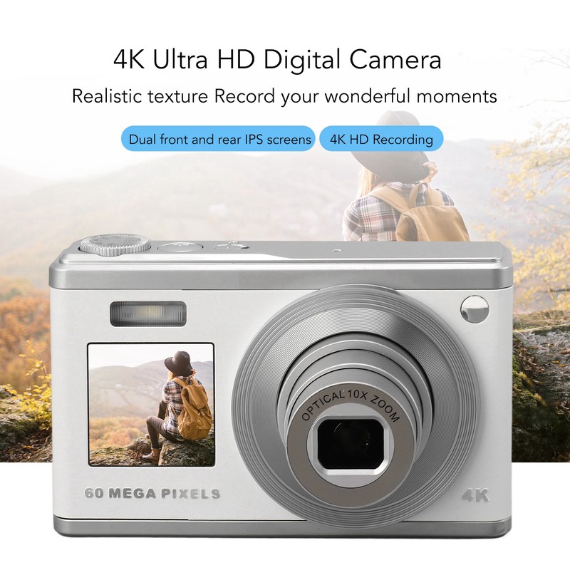 Digital Camera 60MP 4K Ultra HD Dual Screen Auto Focus