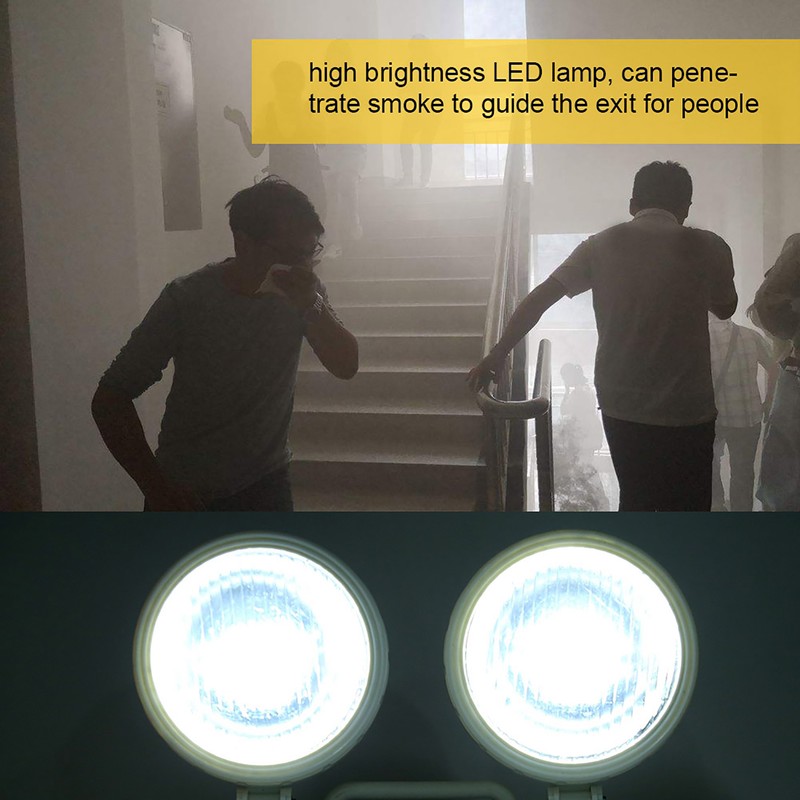 2W Dual Lamp Head Exit 9 LEDs Emergency Light