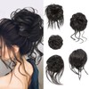 Elvirgel Pack of 5 Messy Hair Chun Scrunchies Extensions, Curly,