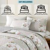 HIARUO Quilt Set Queen Size 3 Pieces Floral Patchwork Comforter