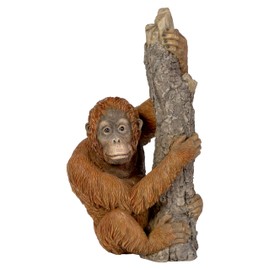 Vivid Arts - Climbing Baby Orangutan Ornament - XRL-ORN2-F - Resin - Sculpture - Brown - Garden