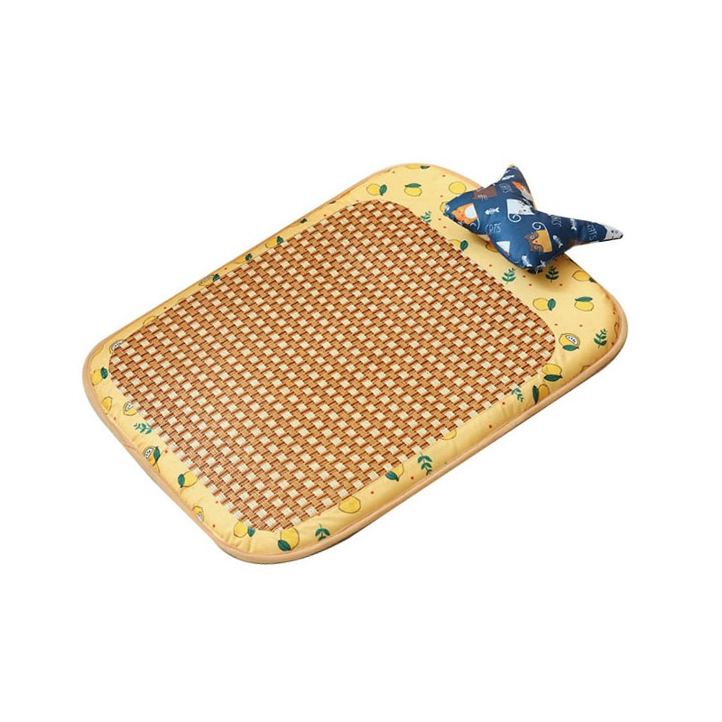 Dog Rattan Cooling Mat Bite Resistant Comfortable Breathable Cat Cooling
