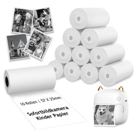 10 Rolls Thermal Paper Till Rolls, Portable Thermal Printer Paper Mini Printer/Camera Photo Paper Rolls, White Instant Print Camera Refill Paper, Camera Printing Paper for Most Kids Instant Camera