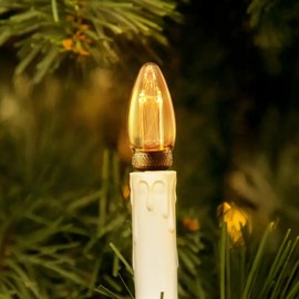 TORCHSTAR Dimmable E12 LED Candelabra Bulb, UL Listed, Vintage Chandelier Light Bulbs, 65m, 2.3W LED Filament Candle Bulb C11, 110-130V, Amber Glass Ceiling Fan Light Bulbs, 2000K Soft Warm, Pack of 6