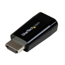 StarTech.com Compact HDMI to VGA Adapter Converter – Power Free HDMI Laptop to VGA Monitor / Projector Converter Box - 1920x1200 (HD2VGAMICRO), Black