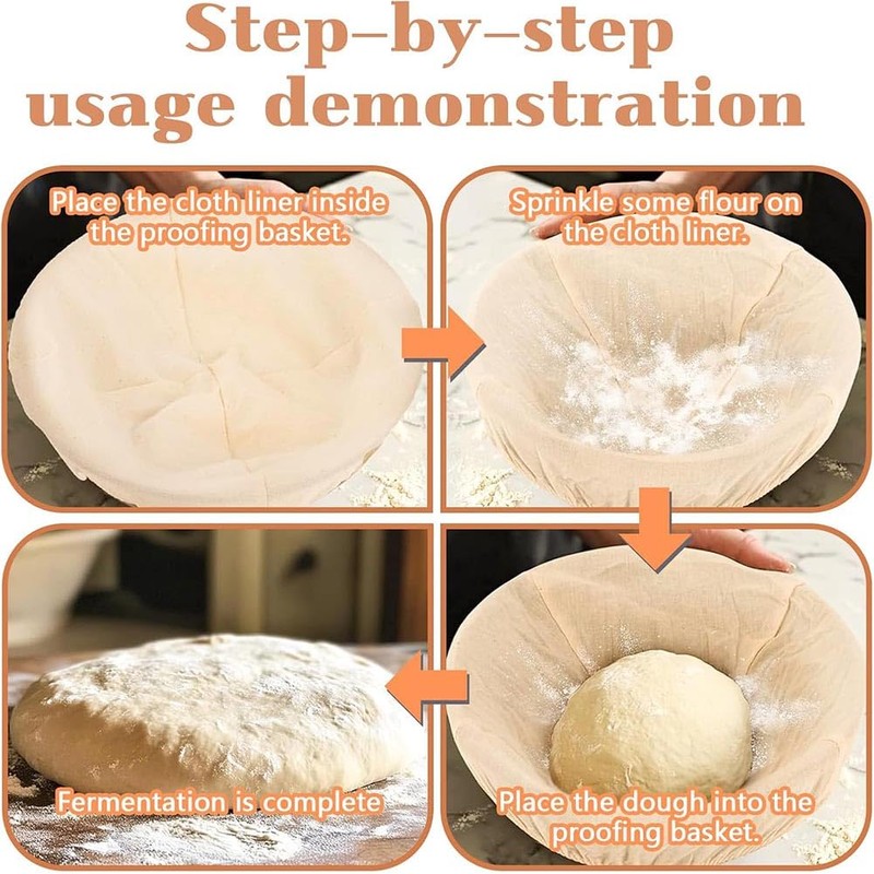 PAIKIUU Proofing Bags for Dough 6PCS Banneton Liner Cloth Linen