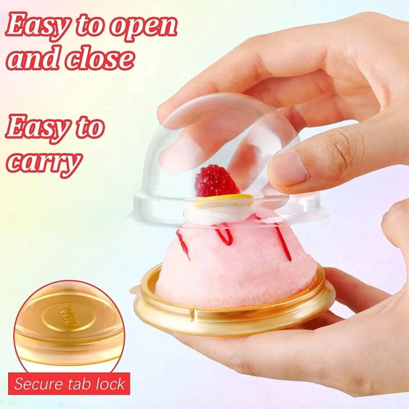 Baixi 50 Vasos Con Domo Estándar Cupcake Caja Individual