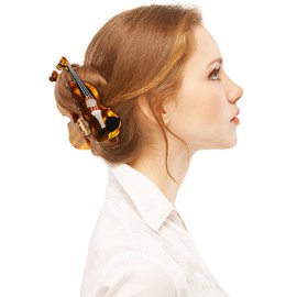 TECHPLUS Big Hair Claw Clips Fun for Women Girls – Acetate Hairpin for Varied Hairstyles Hair Types – Barrettes Hair Accessories Gift (violin)