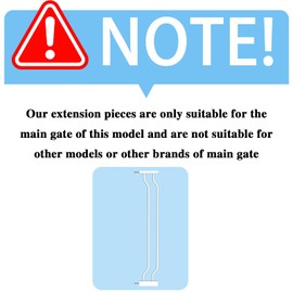 Extra Wide Baby Gate 4.72in Extensions Walk Through Baby Gate Pressure Mount Auto Close Child Safety Gates (White, Extension-4.72"/12cm)