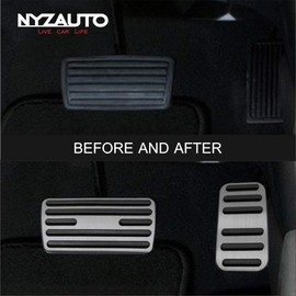 NYZAUTO Anti-Slip Performance Foot Pedal Pads kit Compatible with Honda Accord Odyssey Civic CRV Crosstour Stream,Auto No Drilling Aluminum Brake and Gas Accelerator Pedal Covers (Model A-Silver)