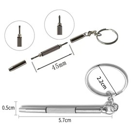 Screwdriver Key Ring for Glasses Repair Sunglasses Repair Double-Sided 2 Pieces