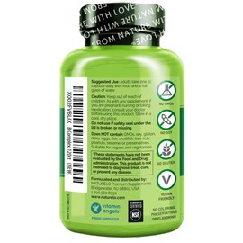 NATURELO NATURELO Vitamin B Complex with Methyl B12, Methyl Folate, Vitamin B6, Biotin Plus Choline, CoQ10, and Fruit & Vegetable Blend - Supports Energy & Healthy Stress Response - Vegan - 120 Capsules
