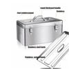 GRPDMDM 18" Metal ToolBox,Stainless Steel Tool Box,Heavy Duty Portable Tool