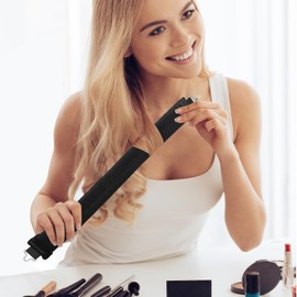 Pack of 3 Heat-Free Curlers, Heat-Free Curling Bands Overnight, Overnight Blowout, Heat-free Curls, Suitable for All Hair Types, Medium to Long Hair, with Scarf (Black, L)