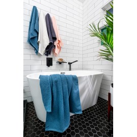 Simpli-Magic 79450 Popcorn Textured Bath Towels Set, 2 Bath Towels, 2 Hand Towels, 2 Washcloths, 6 Pieces, White