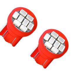 DSSOOY 10Pack T10 194 168 LED Light Bulb 158 161 2825 Instrument Panel Gauge Cluster Dashboard LED Light Bulb 8SMD Red