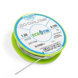 by Felder Soldering Wire Sn100Ni+ for General Electronic Applications, 1.5 mm, 100 g Spool, Lead-Free with 2.2% Flux Clear, REL1, for Electronics, Electrical Engineering and Printed