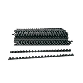 Pack of 100 Spiral Bound Plastic Spines with 21 Rings Diameter 8 mm A4 Capacity 21-40 Sheets Black