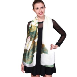 iEverest Silk Scarf Mulberry Silk Scarves for Women Beach Silk Sunscreen Shawl Wrap ladies Silk Scarf Women's Silk Scarf Long Scarf (Green)