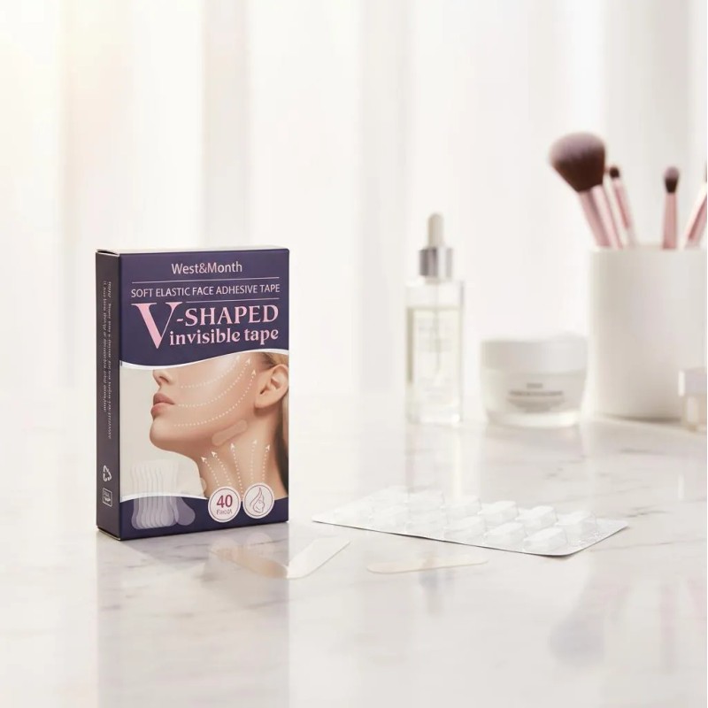 Cinta Lifting Facial Invisible 40 Pzs Reafirma Al Instante Blanco