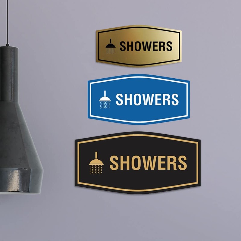 Fancy Showers Sign (Black Gold) - Medium