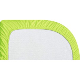 Playshoes 770324-29 Jersey Fitted Sheet for the Cot, Waterproof and Breathable, 81 x 42 x 10 cm, Green, Green