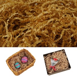 50g Easter Paper Brown Grass - Stuffers for Easter Egg Hunt Décor, Shred Paper for Easter Basket Filler Gift Supply, Gift Basket Filling Fake Shredded Paper Grass