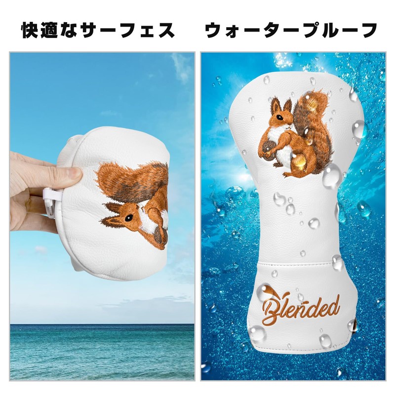 Golf Club Headcovers Squirrel Embroidered Design Golf Headcovers Premium Leather