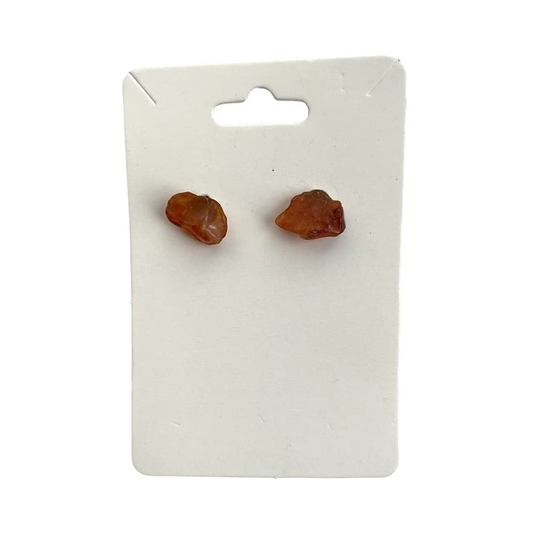 VIE Gemstone Chip Stud Earrings, 1x1cm, Red Aventurine, Natural, One Size
