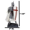 Templar White Cloak Medieval Crusader Swordsman Knight W/ Cross Shield