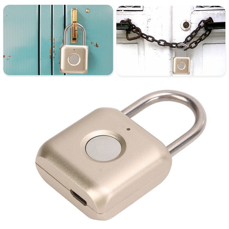 Fingerprint Padlock IPX2 Waterproof Smart Keyless Biometric Thumbprint Lock for