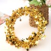 3 Rolls Gold Christmas Star Garland Tinsel, Sparkly Star Tinsel