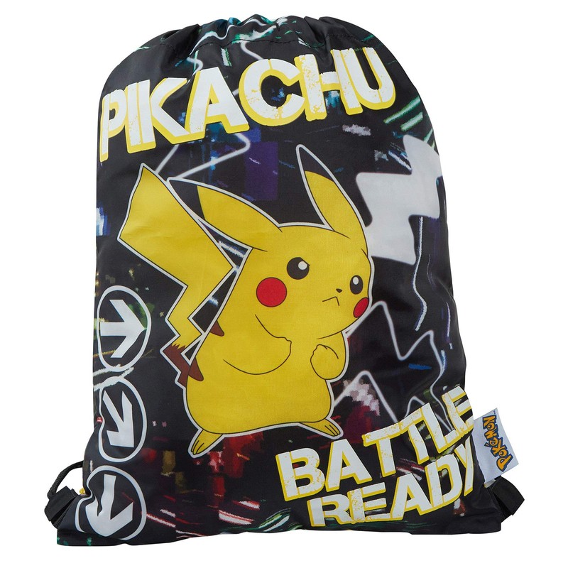 Pokemon Glow In The Dark Drawstring Gym Bag Pikachu School
