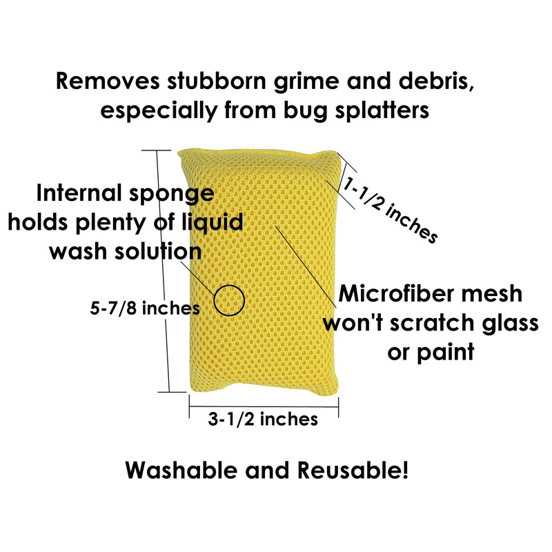 Iconikal 6-Pack, Bug Scrubber Sponge, Yellow, Large Microfiber