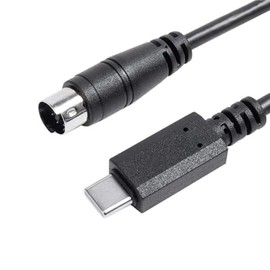 Cable macho USB-C a Mini-Din MIDI de 7 pines, compatible con IK Multimedia iRig Series HD, HD-A, Keys I/O 25, I/O49, MIDI 2, Pro, Pro Duo, Pro Duo I/O