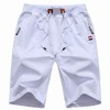 GUNLIRE Big Boy's White Casual Shorts Summer Cotton Drawstring Elastic