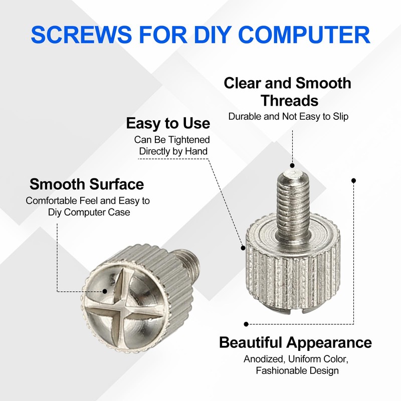 sourcing map 10 Pcs Computer Case Thumb Screws, M3x8 Thread