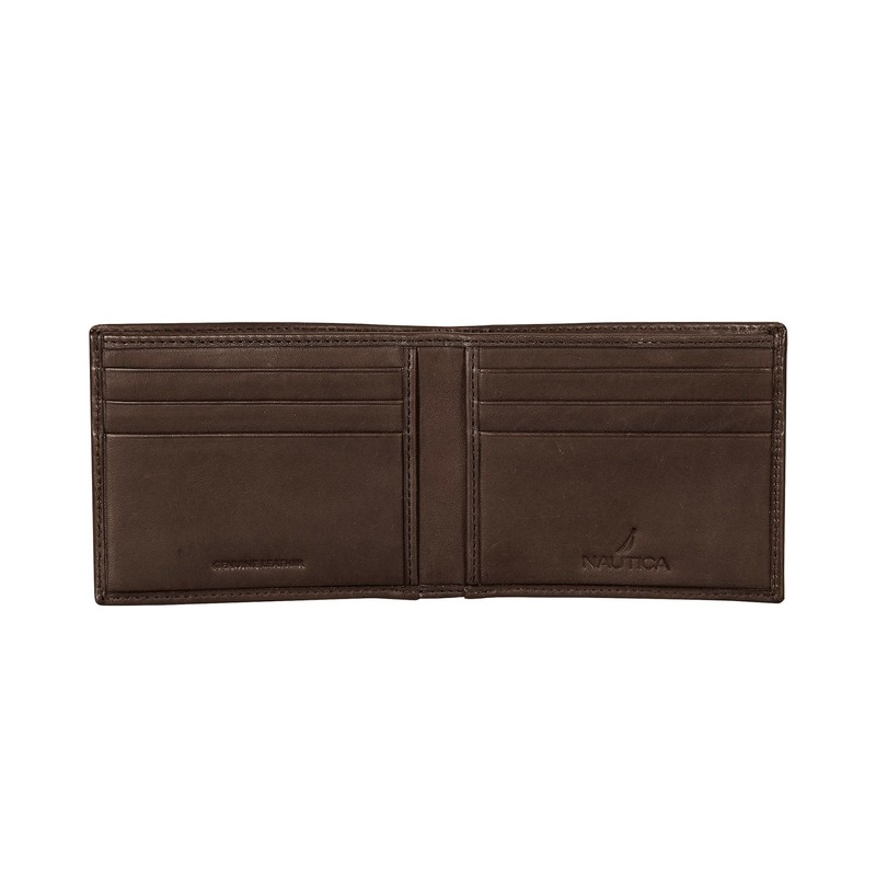 Nautica Men's Classic Leather Bifold RFID Wallet (Available in Smooth