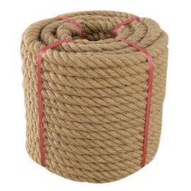 Goyappin Thick Twisted Manila Ropes 3/4inchx50ft Natural Jute Rope Heavy Duty Hemp Rope for Swing Bed, Crafts, Railing, Tug of War, Landscaping, Gardening, Bundling, Hammock, Home Decorating